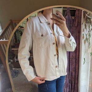 Love Tree Ivory Denim Jacket Size M NWT